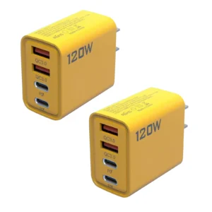 2Pack 120W 4 Port USB Type C Fast Charger