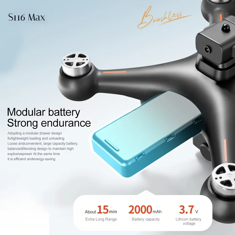 Built-in Electric Adjustable Camera Adjustable to 90° with LED Nightlight Drone - Image 8