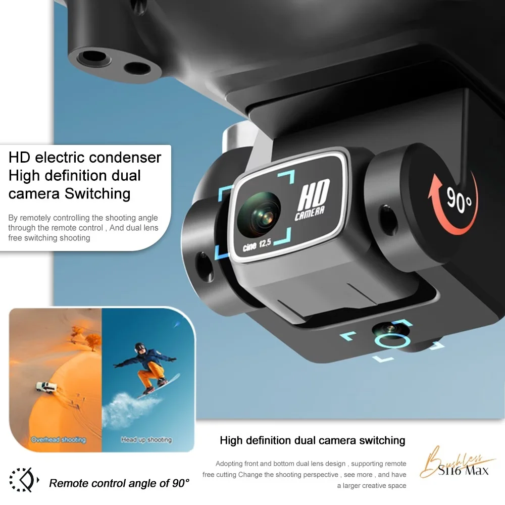 Built-in Electric Adjustable Camera Adjustable to 90° with LED Nightlight Drone - Image 7